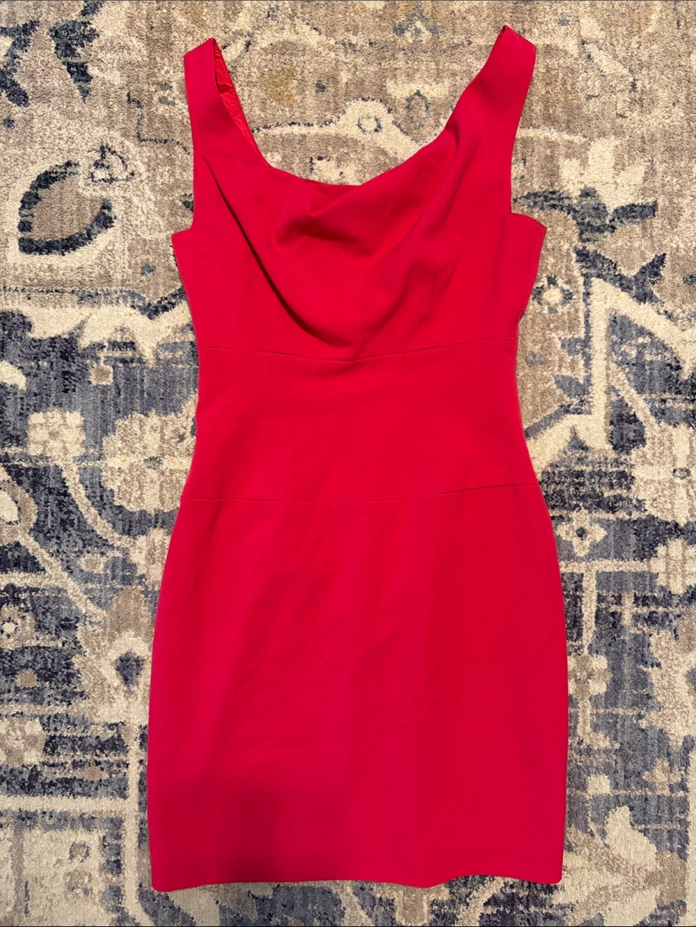 Black Halo Fuchsia Pink Cowl Neck Mini Dress